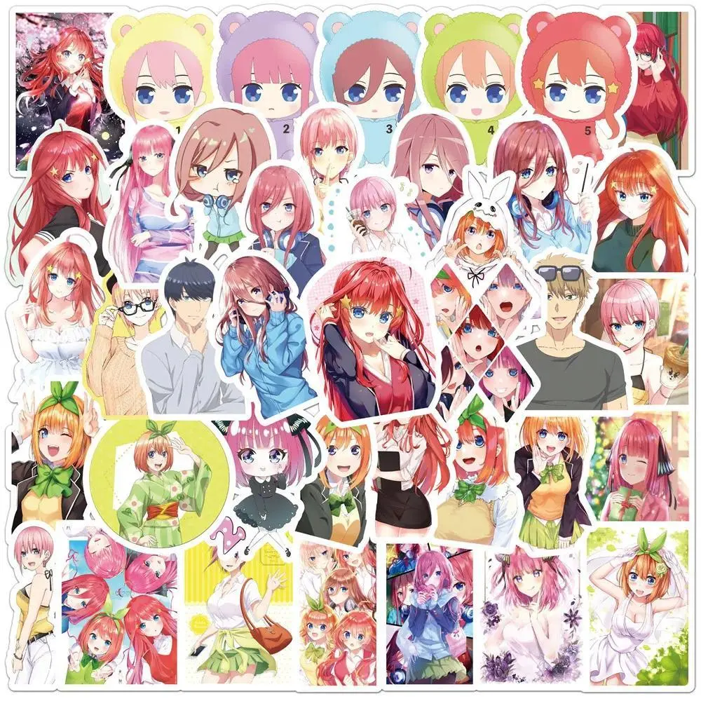 50Pcs Kawaii Girl Anime The Quintessential Quintuplets Stickers Cartoon Nakano Miku Decals For DIY Suitcase Laptop Car Sticker