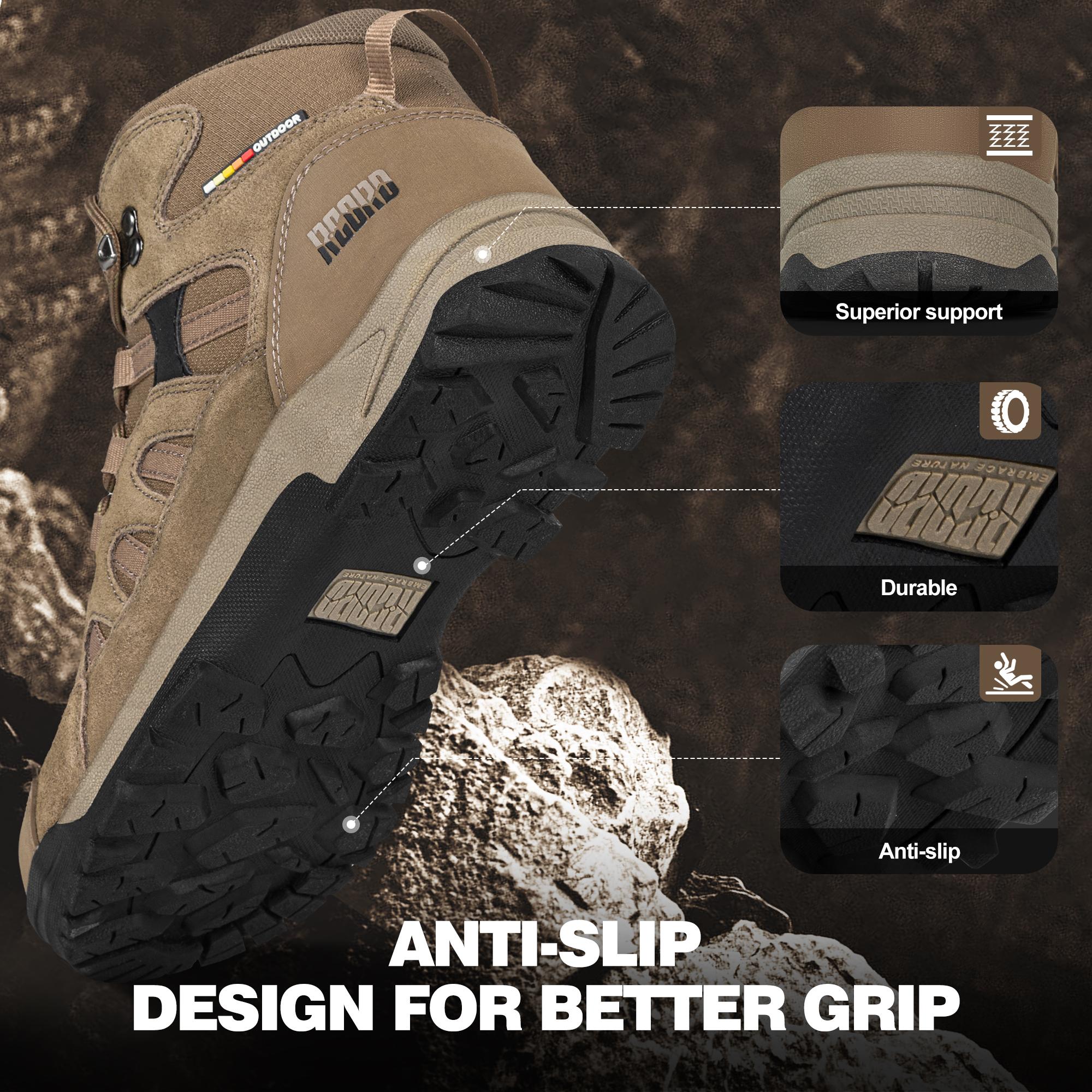 R CORD Women's Hiking Boots Waterproof Lightweight Women's Hiking Shoes Ankle Support Outdoor Hiking Shoes Non-slip Stable Shoes Weatherproof Footwear Durable Rubber Sole Tread Pattern Stability