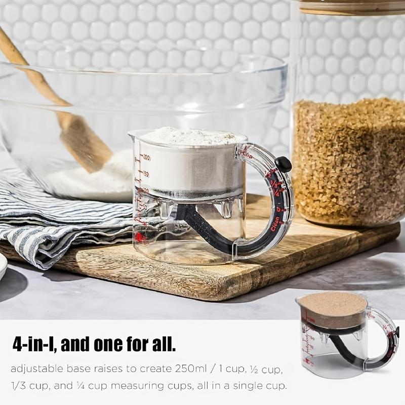 Multi functional adjustable measuring cup set, durable kitchen tools, easy to clean design, ideal choice for cooking and baking essentials, space saving structure, Utensils