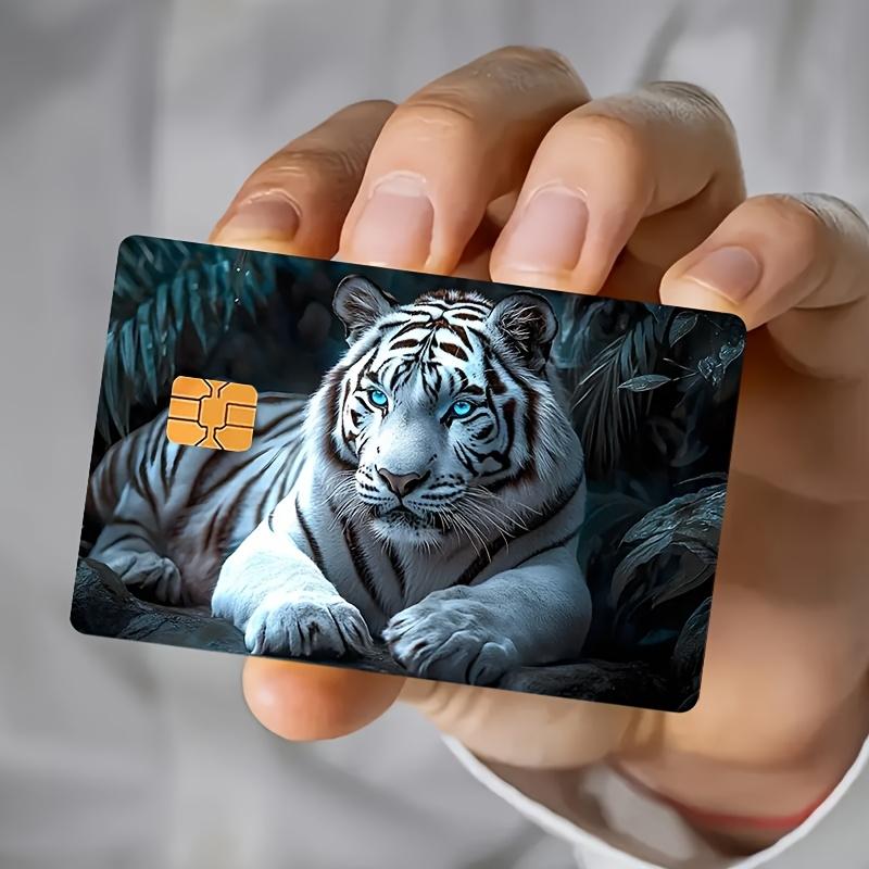 White Tiger Credit Card Sticker Used for EBT, Transportation, Keys, Credit Cards, Debit Cards, Card Skins, Protect Bank Cards, No Bubbles, Suitable for Small Chip Cards