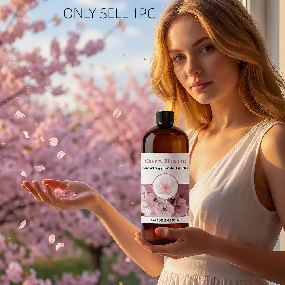 500ML Large Capacity Aromatherapy Scented Essential Oil Refill, Alcohol-Free, Long-Lasting Fragrance, Suitable for Home and Car, Compatible with Diffusers