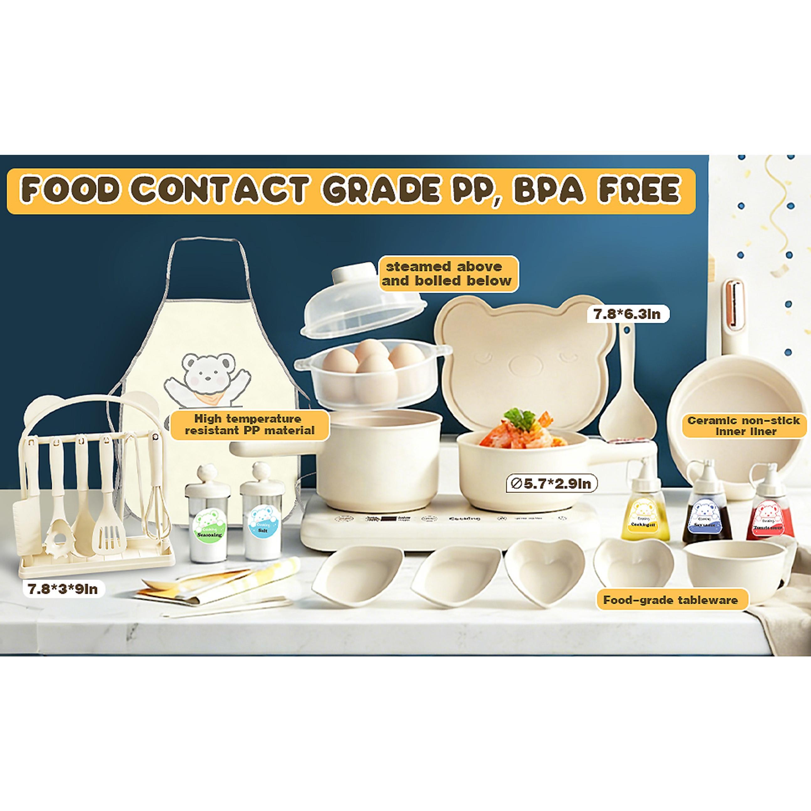 Junior Size Montessori Toys Kitchen Mini-Set, Real Food-Making Kit with Easy Setup, Beige Indoor Play Furniture Junior Size Montessori Toys Kitchen Mini-Set, Real Food-Making Kit with Easy Setup, Beige Indoor Play Furniture