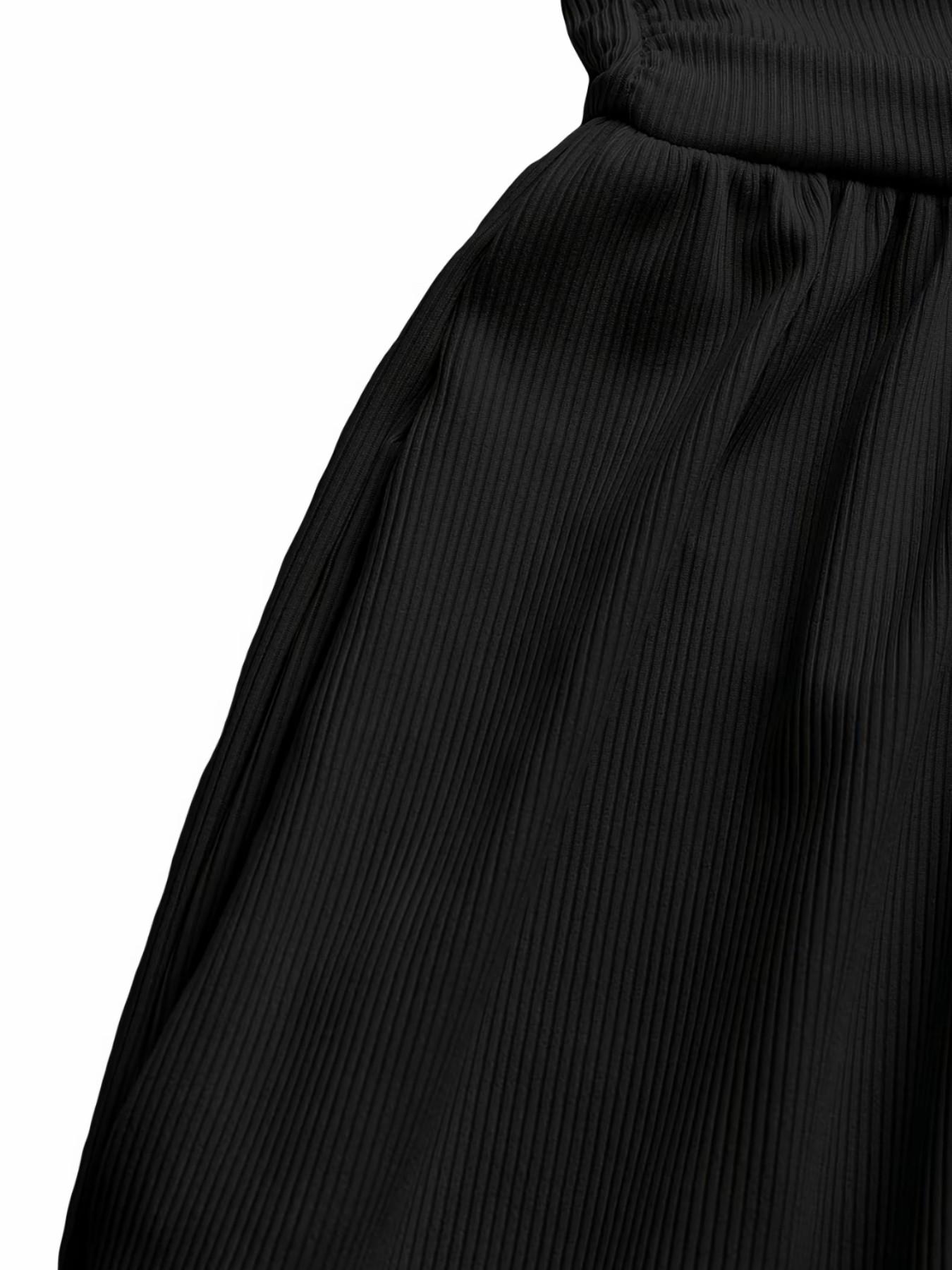 Women's Plain Ruched Deep V Neck Wide Leg Jumpsuit, Sleeveless Ribbed Jumpsuit for Daily Wear, Ladies Clothes for All Seasons, Casual Basic Jumpsuit, Casual Jumpsuits