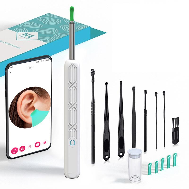 Earwax Removal Tool Kit with Camera, Portable 360° Wide-Angle Ear Cleaner, Waterproof Endoscope, Compatible with iPhone & Android, Christmas Gift