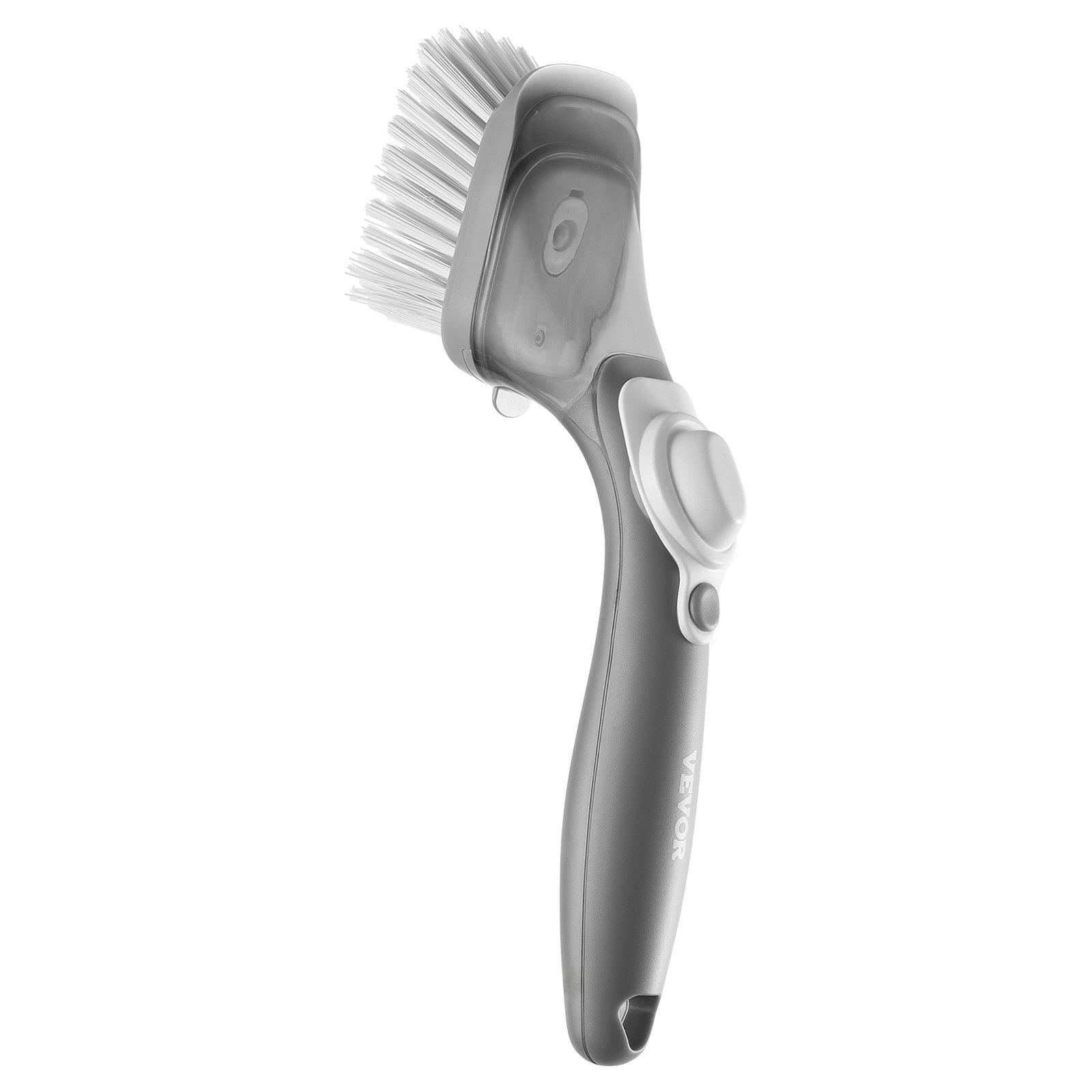 【Father's Day gift】VEVOR Soap Dispensing Dish Brush, Kitchen Scrub Brushes with 3 Brush Heads, Dish Cleaning Brushes with PP Handle and Curved Bristles, Ideal for Pots, Pans, Sink and Stove 【Father's Day gift】VEVOR Soap Dispensing Dish Brush, Kitchen Scrub Brushes with 3 Brush Heads, Dish Cleaning Brushes with PP Handle and Curved Bristles, Ideal for Pots, Pans, Sink and Stove
