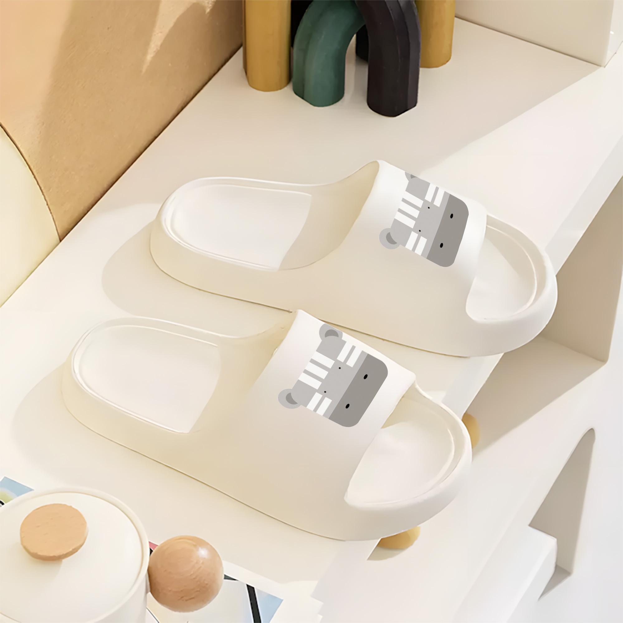 Cute Zebra Pattern Slippers for Kids Boys Girls Soft Comfortable Non-Slip Indoor Home Slippers Toddler Children's Cartoon Animal Slippers Warm Cozy House Shoes