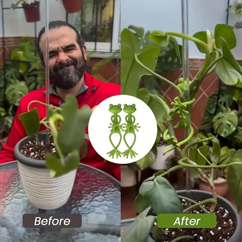 Indoor/outdoor plant support, durable plastic pillow support, suitable for small plants, garden decoration accessories, indoor plant support | Humorous design | Durable plastic flower pots