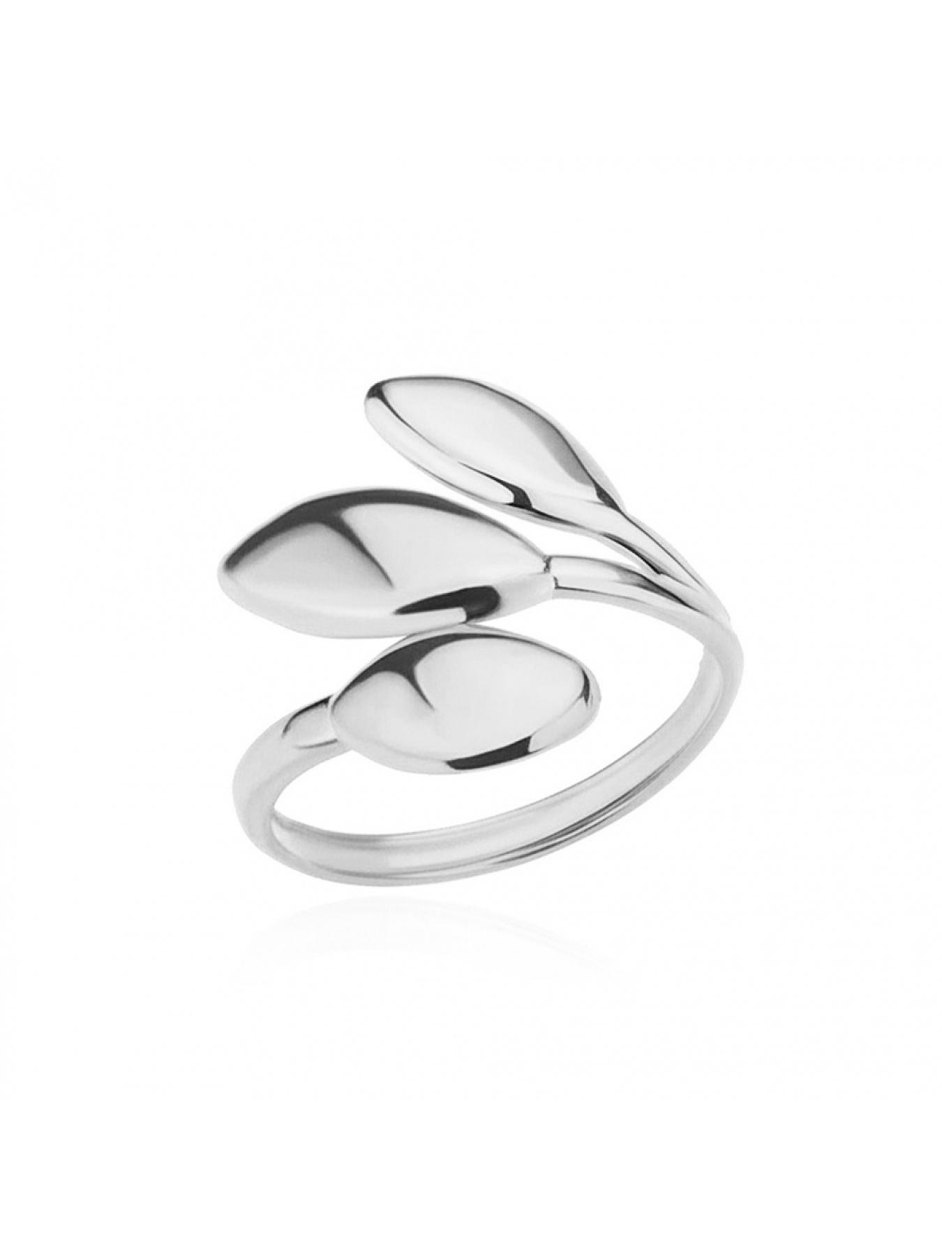 Stainless steel three-leafed ring for ladies, popular and adjustable gold-plated titanium steel ring