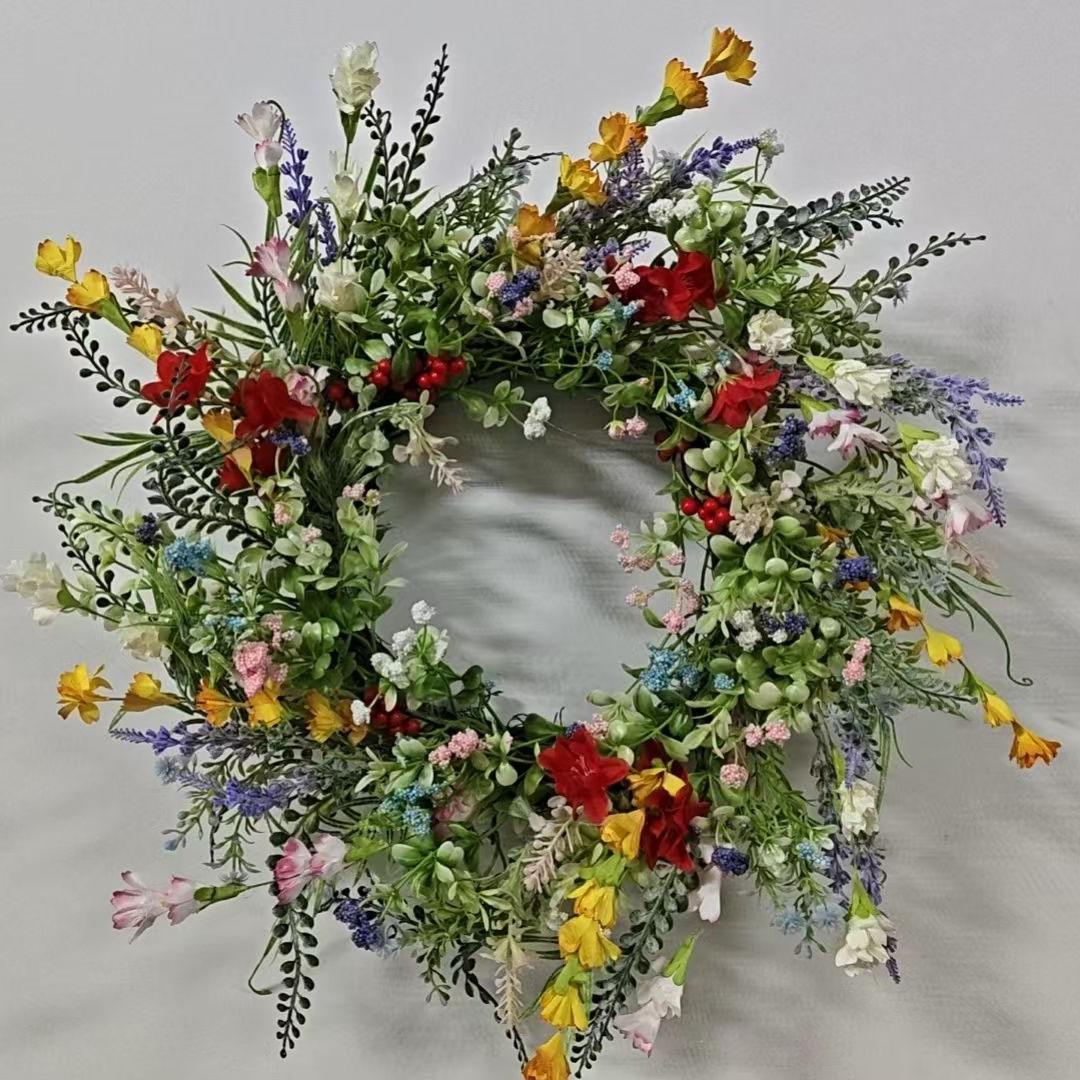 Berry Wildflower Wreath, Front Door Wreath, Spring Summer Wreath, Elegant Wreath, Mother's Day Wreath, Plastic Material, Daily Use