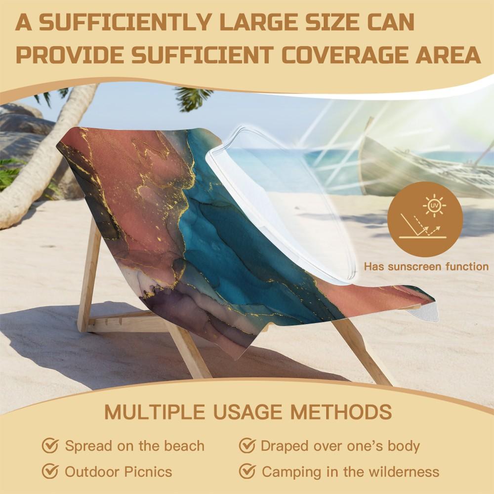 Marble Ink Print Beach Towel, Multiple Styles, Quick Dry Soft Skin-Friendly Absorbent Sand Free, Suitable for All People, Pool Camping Beach Towel, Ideal Gift Choice