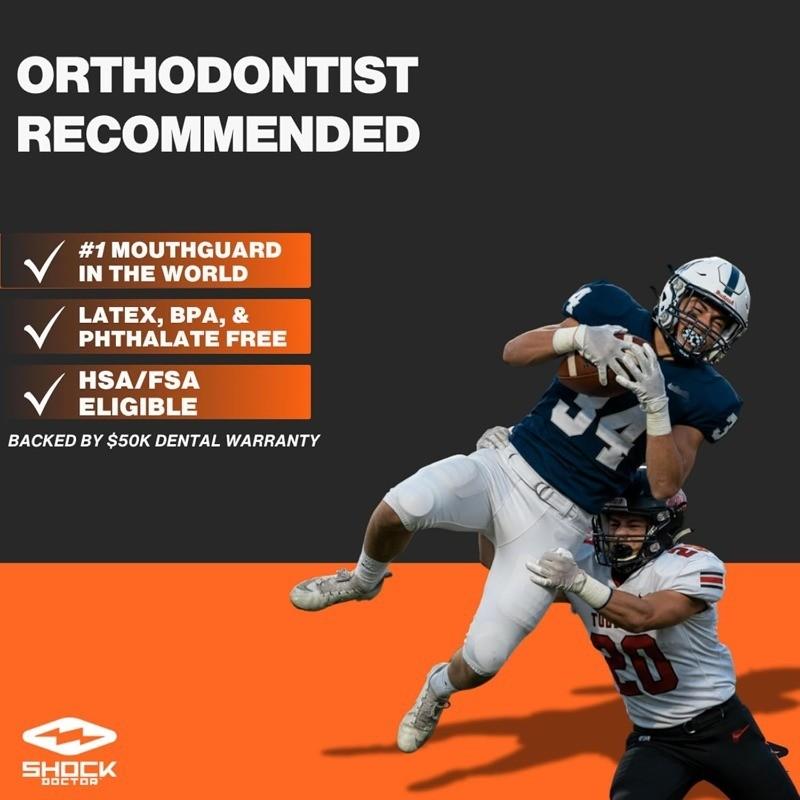 Orthodontic Mouth Guard for Braces, No Boil Custom Fit, BPA-Free, Latex-Free, Dental Protection for Contact Sports, Comfortable & Durable