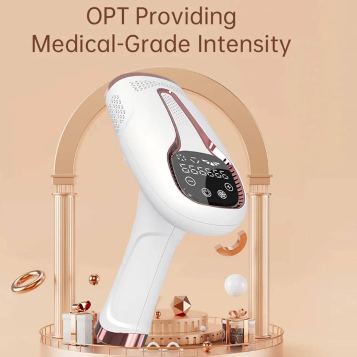 Laser Hair Removal Permanent Hair Removal for Women and Men - Dual-Pulse Technology, 0.2 Seconds Flash Gap, Nearly Painless & Lasting Results Ipl White  gift for wife iron dry portable head