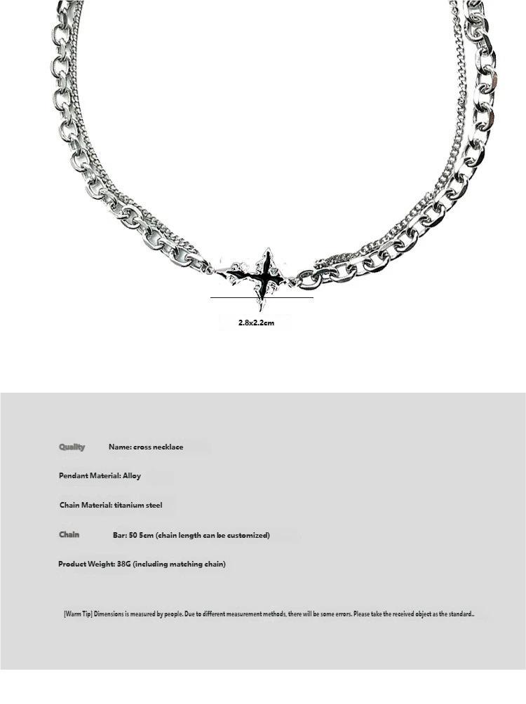 Premium sense dark chain cross bracelet men's versatile niche design titanium steel boys