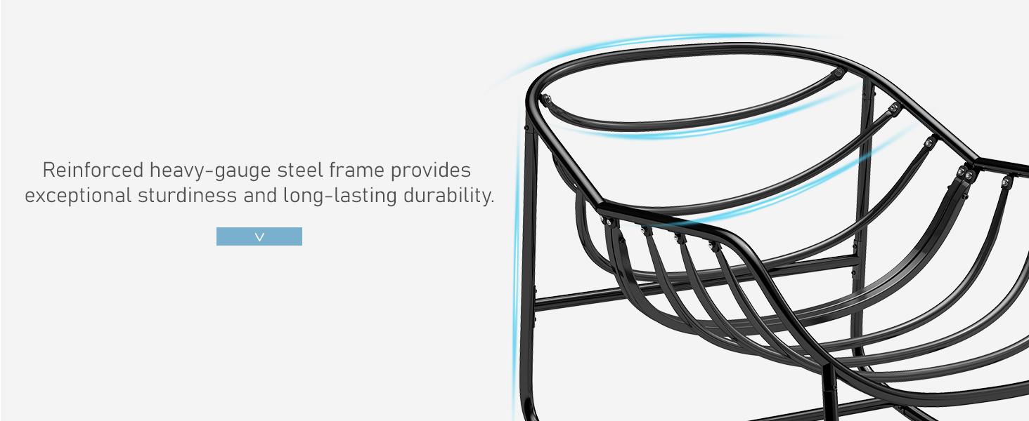 Outdoor Rocking Chair with Thick Cushion,450/550 lbs Capacity, Indoor Egg Rocking Chair with Adjustable Backrest for Backyard, Balcony, Living Room