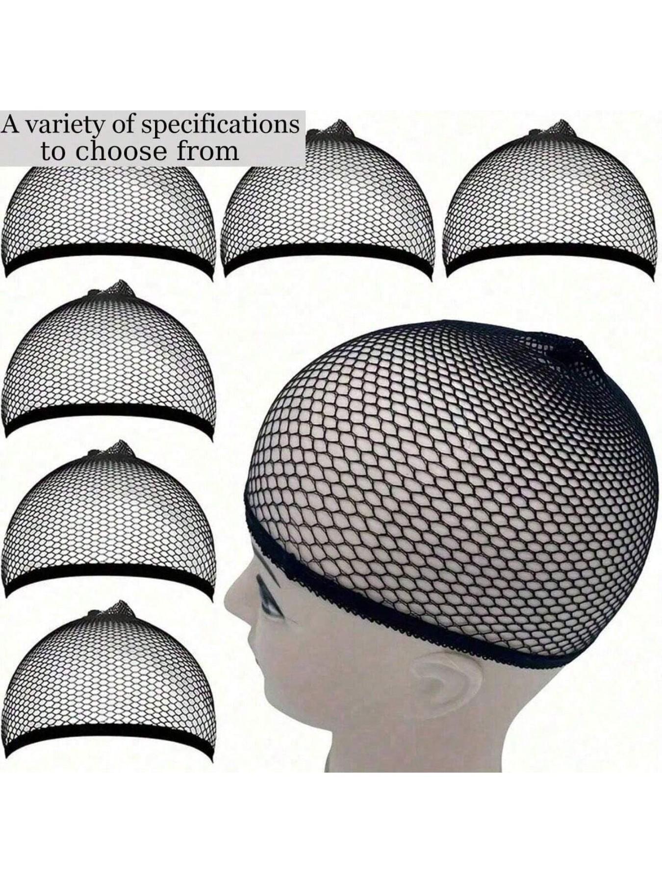 Black Wig Cap, Breathable Mesh Wig Net, Unisex Mesh Wig Cap, Wig Hair Net, Black Non-Slip Breathable Stretch Nylon Wig Cap Set, Long Wig Cap, Stretchable High Elastic Durable Hair Net, Wig Care Set, Wig Accessories
