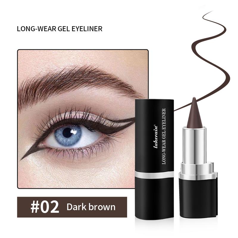 lakerain 2 Counts Long-Wear Gel Eyeliner Waterproof & Smudge-Proof, Creamy Gel Formula for Bold Lines, Precise Tip for Cat-Eye Gradient Looks, Multi-Use as Eyeshadow Brow Pencil, Multiple Shades, Ideal for All-Day Eye Makeup, Eye Makeup Products