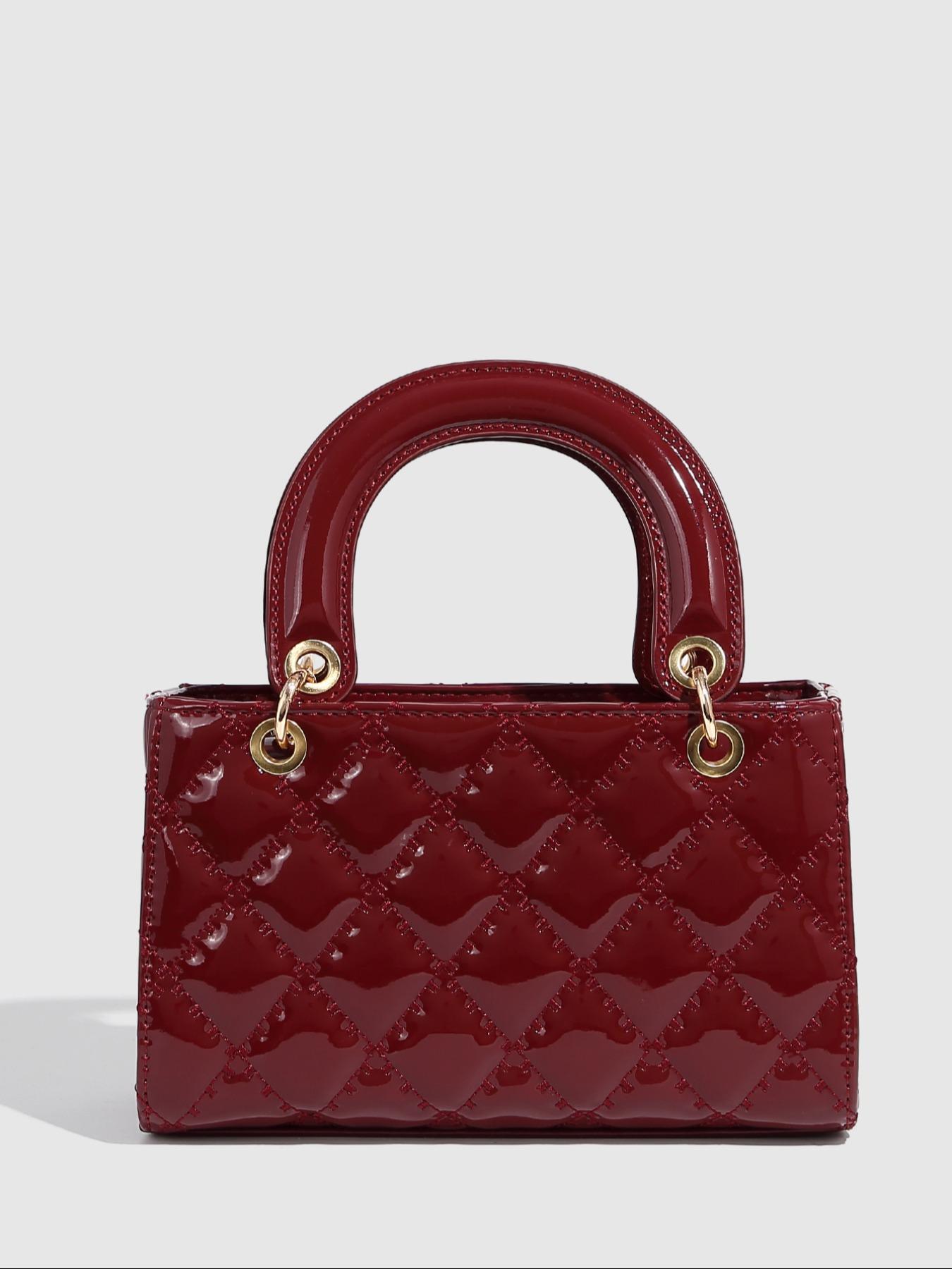 Christmas PU Leather Bag, Elegant Plaid Handbag for Women, Versatile Summer New Painted Leather Crossbody Bag, Fashion Shoulder Clutch, Casual Shoulder Bag