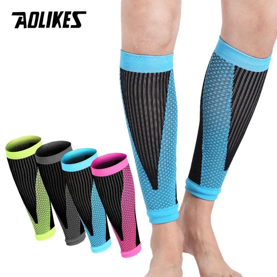 AOLIKES 1 Pair Shin Guards Soccer Football Protective Leg Calf Compression Sleeves Cycling Running Sports Safety shinguards