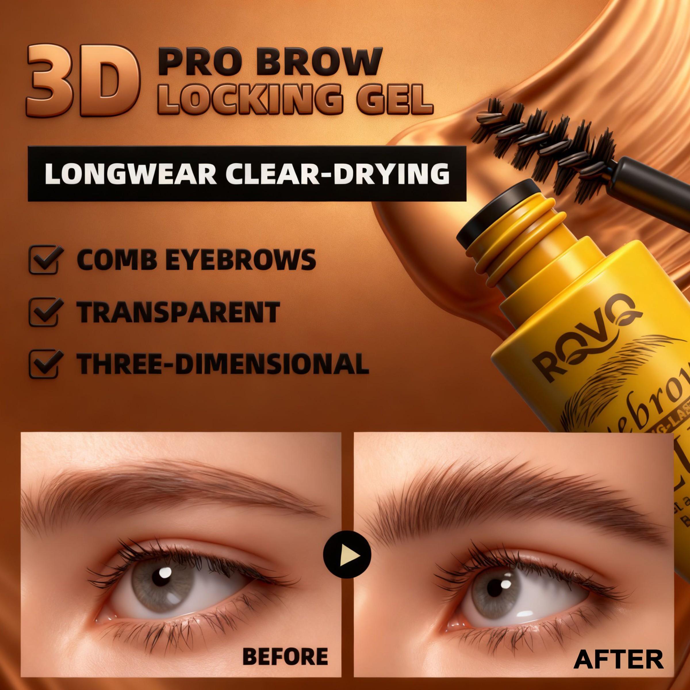 Brow Shaping Gel with Brush, Transparent Brow Setting Cream, Long-Lasting 12 Hours, Waterproof Sweatproof, Natural Fluffy Brows, Perfect Gift