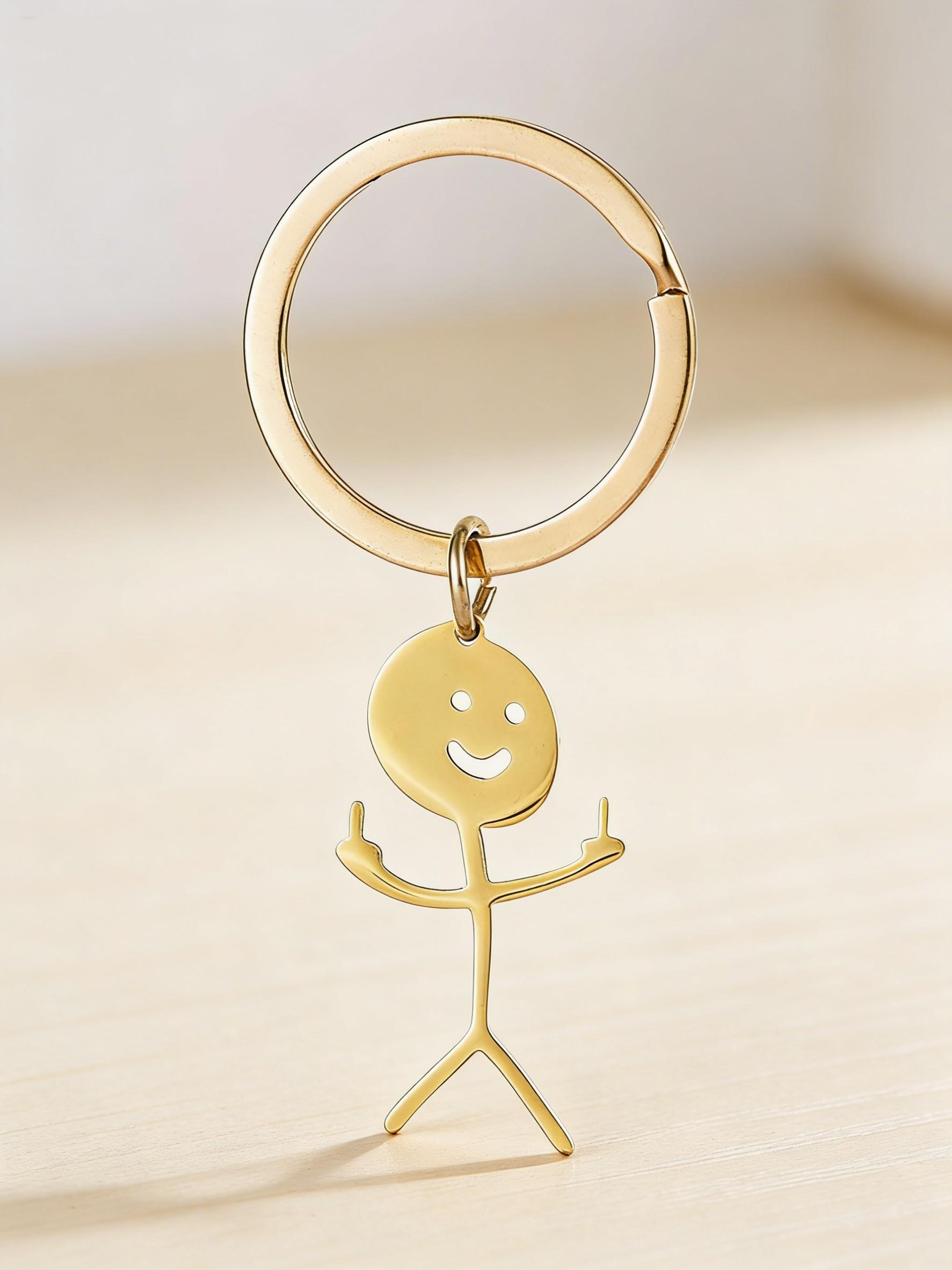 Cartoon Figure Shaped Keychain for Men & Women, Stainless Steel Keychain, Metal Key Chain, Cute Key Ring