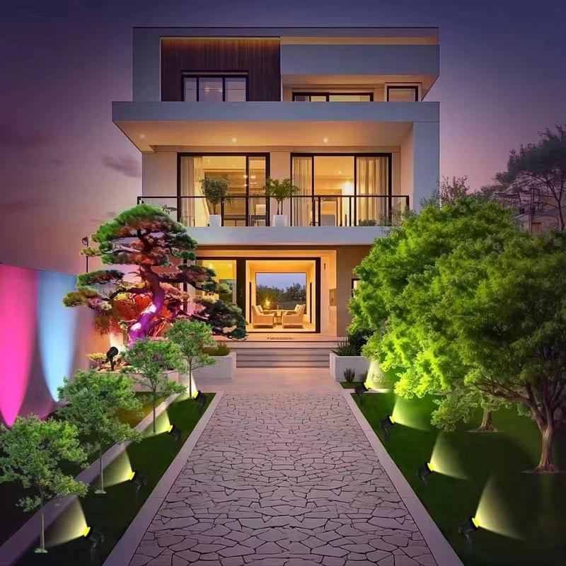 Smart Solar Spotlights Set of 6, APP Control, Total Length 42.7 Feet, 16 Million Colors, Ip65 Waterproof, Garden Path Lawn Decor, Outdoor Landscape Lighting