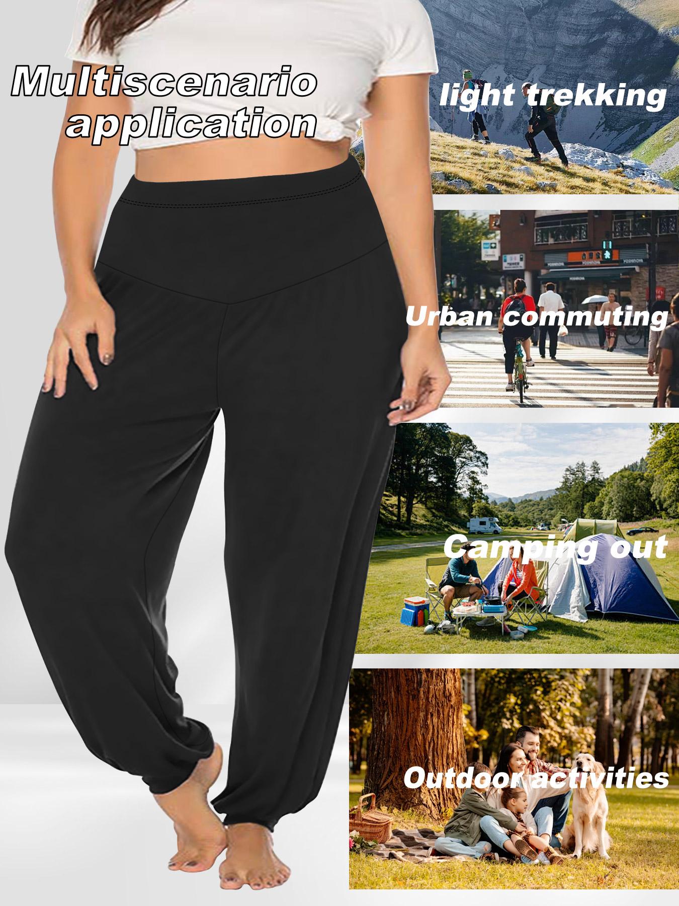 Plus Size Women's Harem Pants, High Waist for All Seasons, Casual Comfortable Loose Fit Fabric, Stylish and Versatile, Boho Fashion Trousers