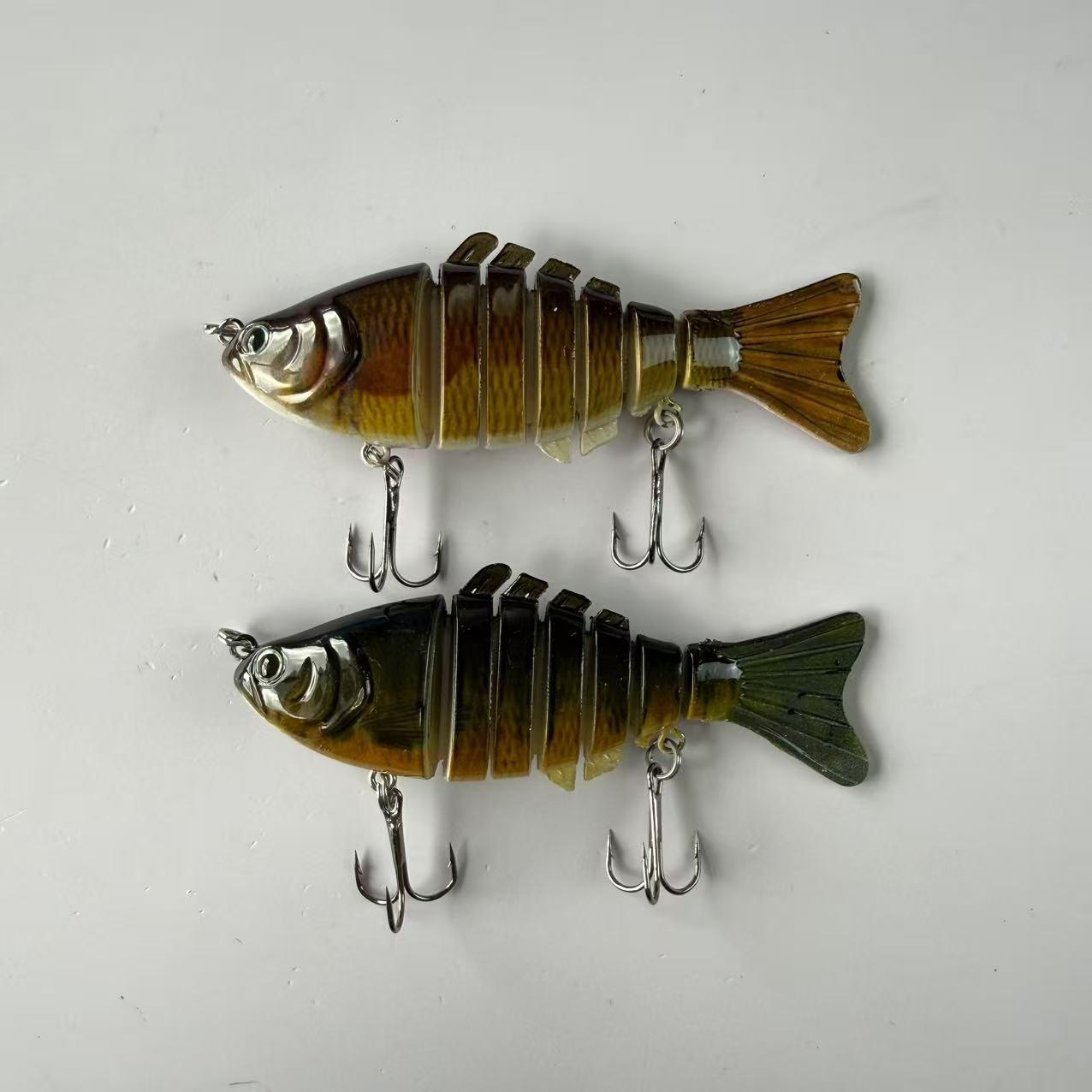 Large brand replica, popular, 2pcs, submerged simulation 7-section fish lure, fake bait, multi section hard bait for fishing, suitable for freshwater and seawater fishing accessories, fishing equipment and supplies