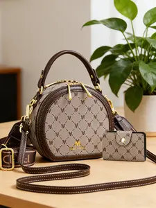 Women's one-shoulder crossbody small round bag, printed bag, Handbag Sling Bag, women's bag, small handbag for shopping and commuting, round bag, birthday gift for wife, Mother's Day gift for mom, gift for girlfriend, an ideal gi