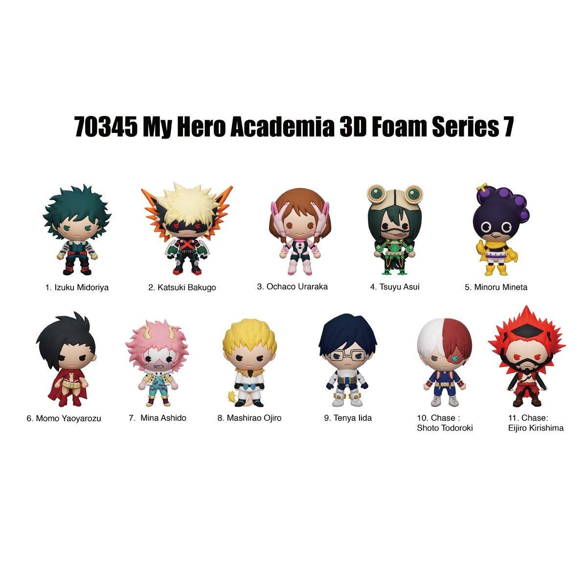 1PC MY HERO ACADEMIA Officially Licensed 3D Anime Character Series Mystery Bulk Bag Clip Keychain Keyring Random One Katsuki and Bakugo or Other Characters Anniversary Birthday Gifts