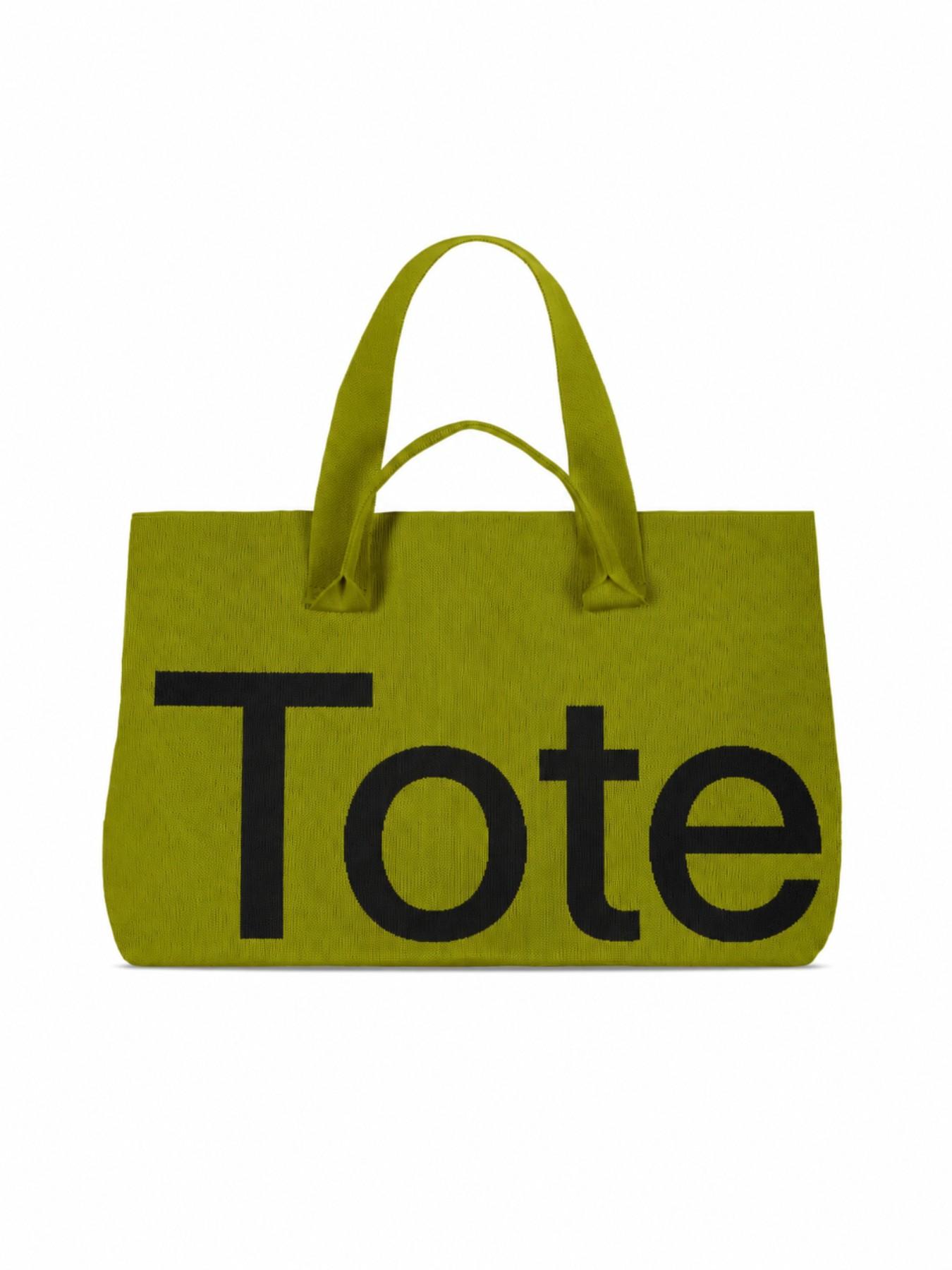 Large Capacity Letter Tote Bag, Woven Knit Shoulder Bag, Fashion Handbag, Crossbody Bag, Stylish and Practical Accessory