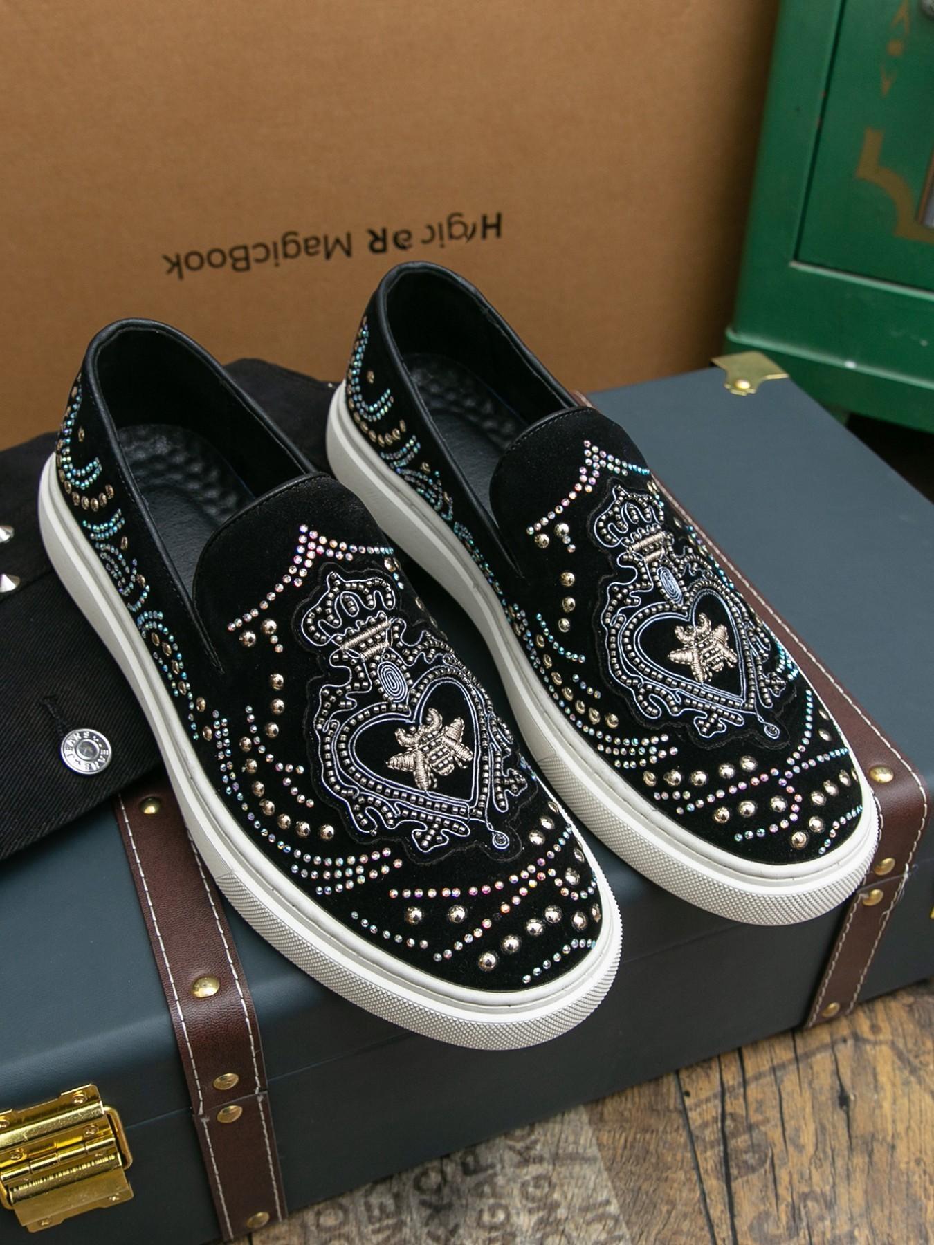Men's Fashion Trendy Shoes, High-Quality Animal Pattern Decor, Daily Wear, Business Casual, Night Club, Driving, Slip-On Loafers