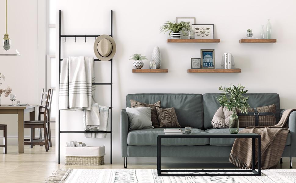 HOOBRO 47.2 Inch Floating Shelves, Wall Shelf Set of 2 with Invisible Brackets, for Wall Decor in Bathroom, Bedroom, Kitchen, Living Room, Toilet