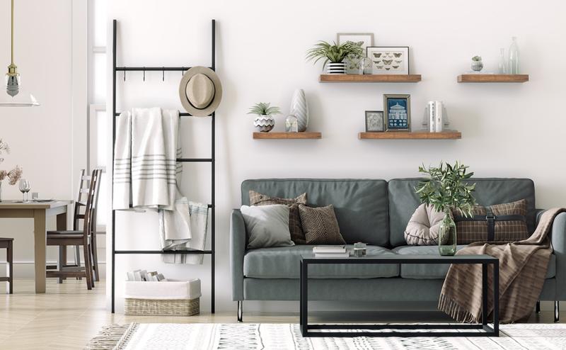 HOOBRO 47.2 Inch Floating Shelves, Wall Shelf Set of 2 with Invisible Brackets, for Wall Decor in Bathroom, Bedroom, Kitchen, Living Room, Toilet