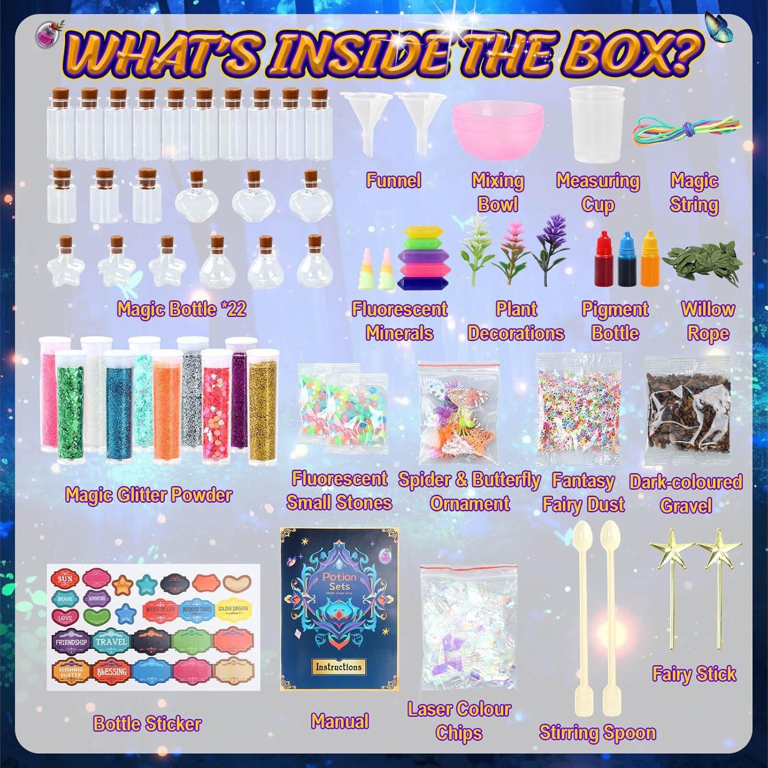 Enchanting Fairy Potion Kit, New Magic Potion Craft Set, Kids Glowing Potion Art Supplies, Includes Bottles, Perfect Gift for Boys & Girls over 6