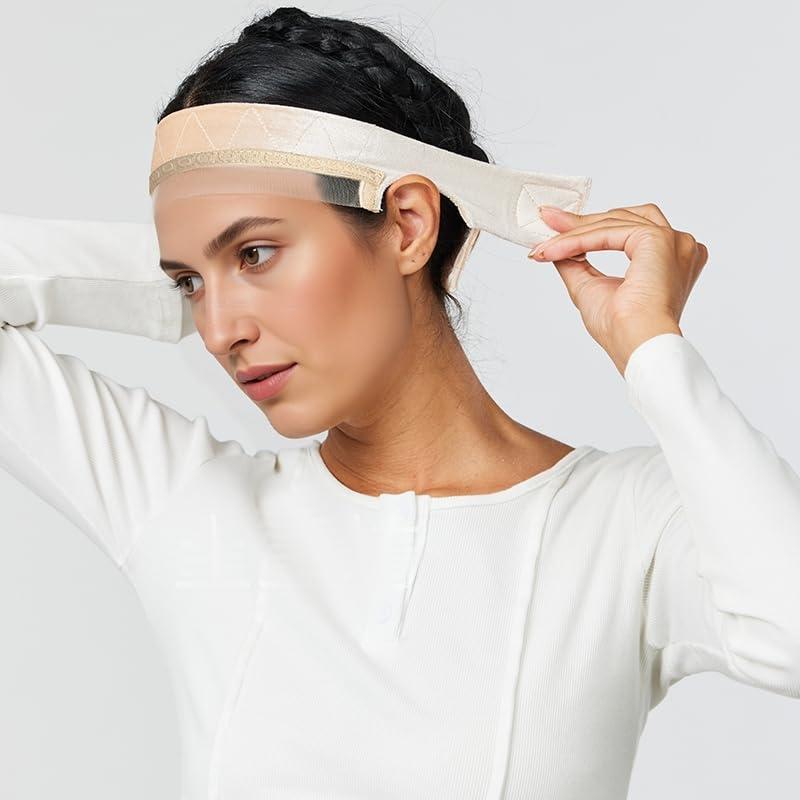 Breathable Frontal Wig Band Adjustable Elastic Wig Strap Non-Irritating with Anti-Slip Silicone Strip Natural Hair Edge ()