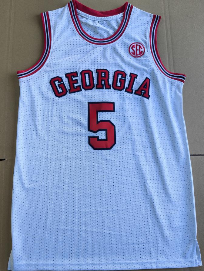 Men's Retro Edwards College #5 Basketball Jersey Stitched White Black S-XXL Gifts for Christmas,New Year