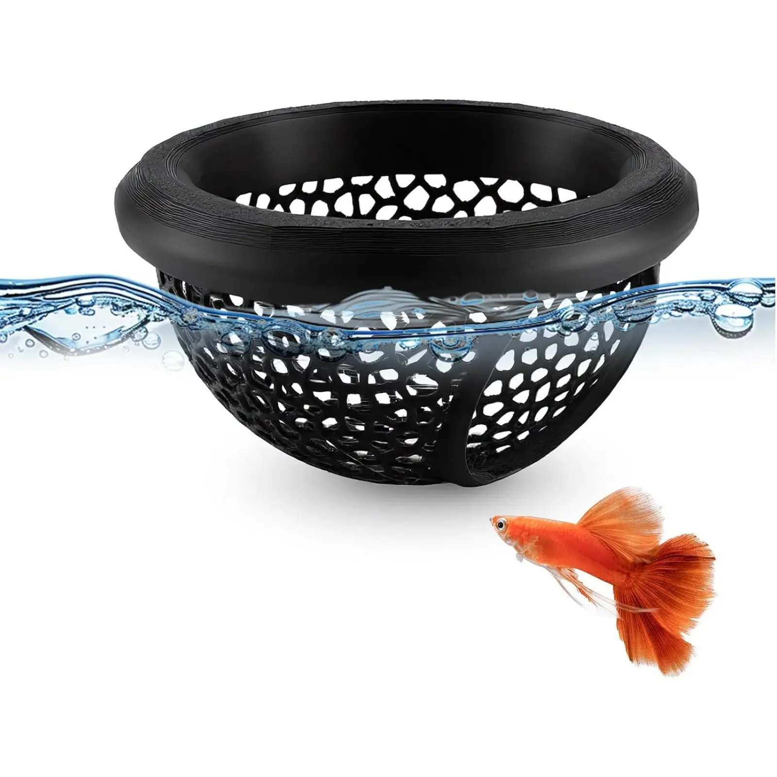 Aquarium Floating Betta Fish Accessories, Betta & Shrimp Feeding Ring, Floating Fish Feeder Ring, Multi-Functional Aquarium Decor with Hiding Cave and Hammock, Practical Ornamental Habitat Decoration for Small Fish Tank Landscape, Fish Tank Decorations