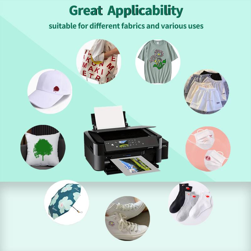 DTF Transfer Film Paper, 30 Sheets/set Double Sided PET Thermal Transfer Film, Cold & Hot Peel Printing Film for DIY T-shirt Fabric Pattern