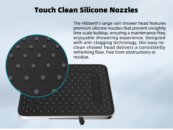 Hibbent Upgraded 5-spray 13'' Shower Head, High Pressure Rainfall Shower Head, Dual Showerhead Combo with 10-mode Handheld Spray, 12'' Adjustable Extension Arm, 71'' Hose