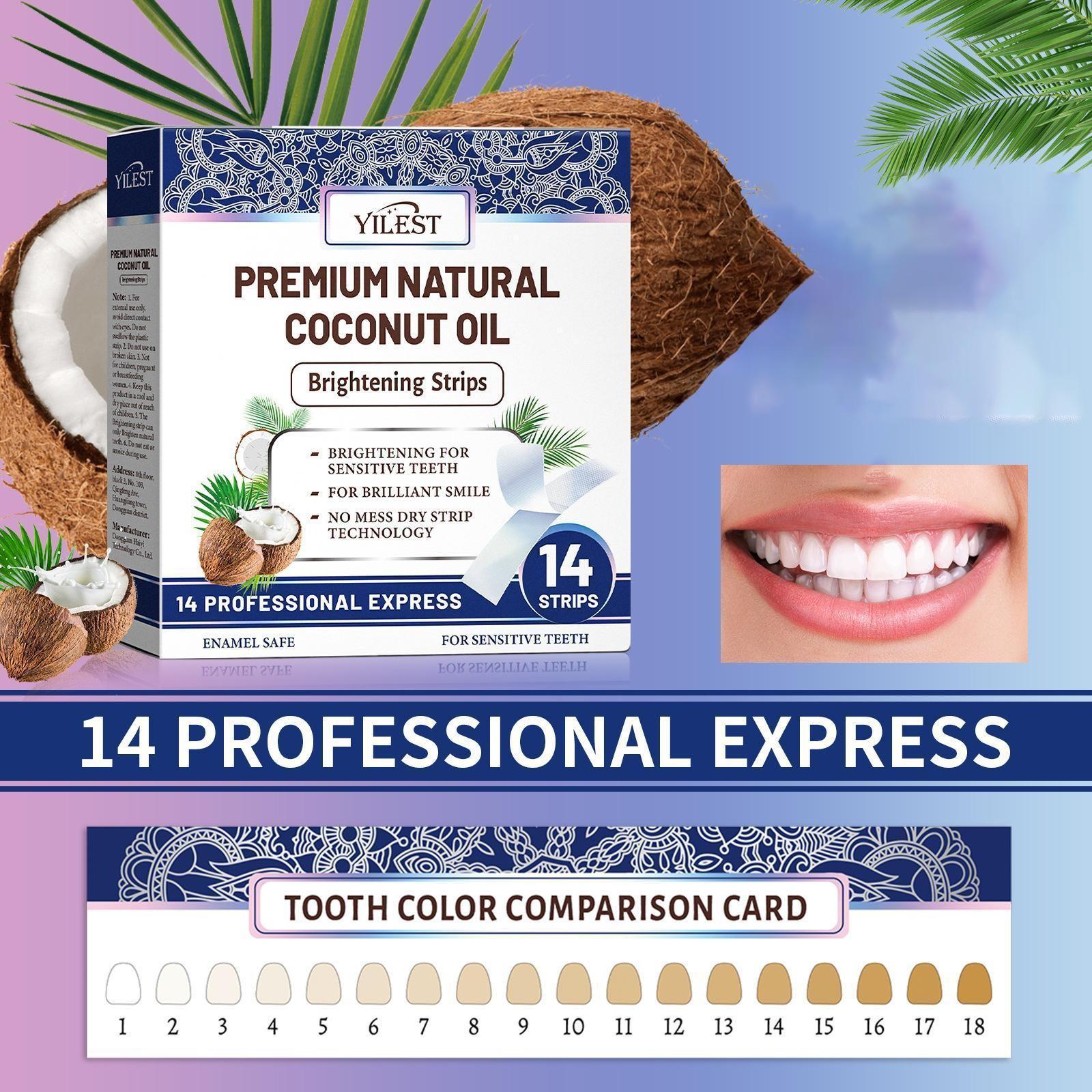 Coconut Mint Teeth Stickers, Brighten Teeth Deep Cleaning, Fresh Breath Long Lasting, Thin Fit No Acid, Portable Oral Care, 1 Box/3 Boxes