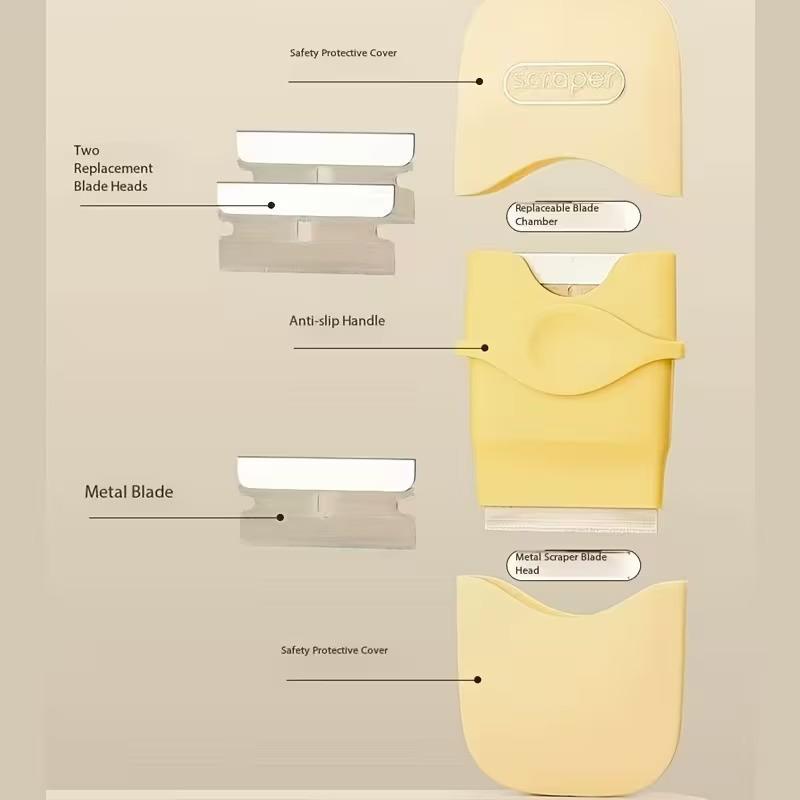 Multi-Tool Scraper with 3 Replacement Blades, Multi-Purpose Scraping Tool for Plaster, Stickers, Floors, Glass, Adhesive Removal, DIY & Professional Cleaning