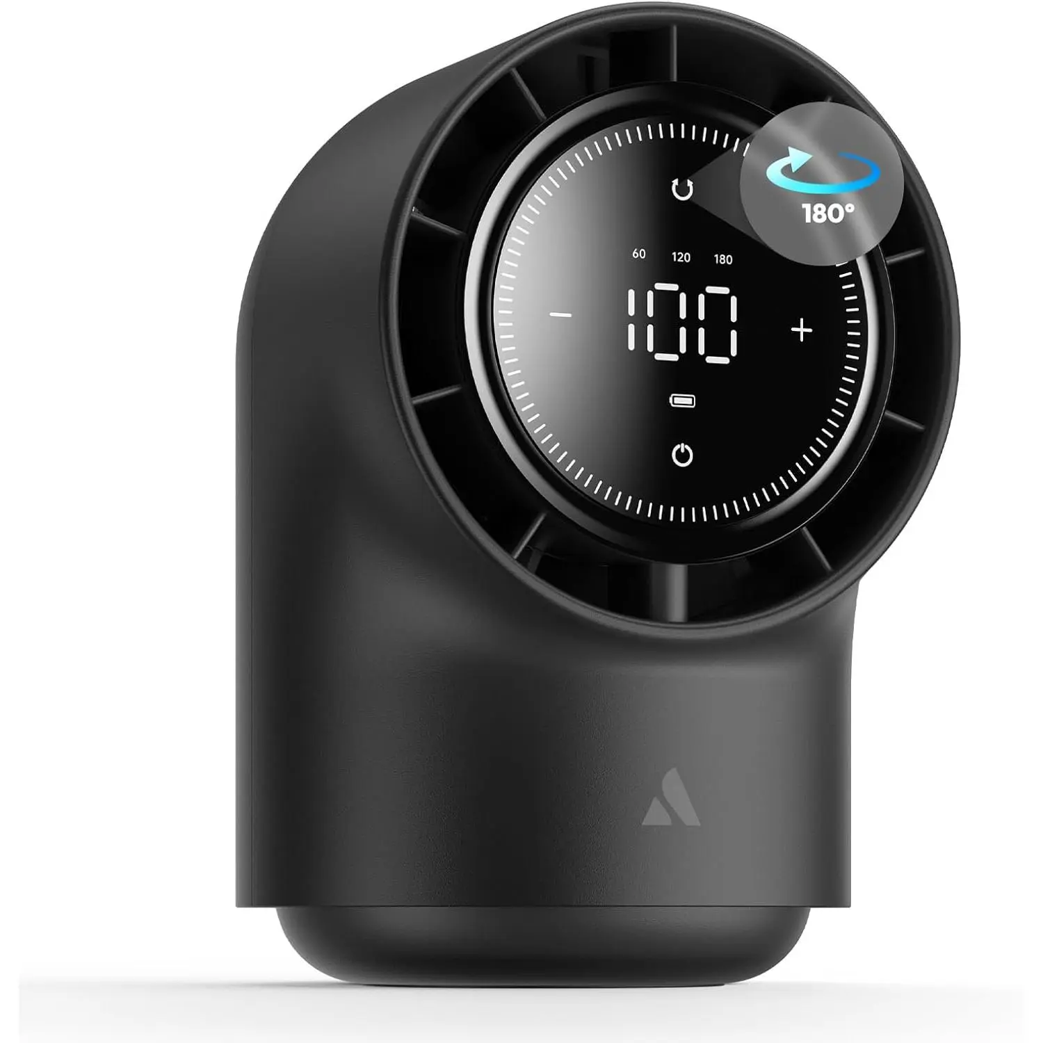 Control Desk Fan, 100 Speeds Quiet Bedroom Digital Display | 8000mAh 3 Oscillation Angles   Small Desktop Table Fan for Bedroom, Bedside, Office, Travel -Black