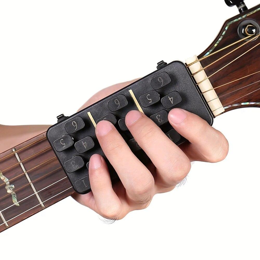 A Training Aid Tool, a Guitar Chord Learning Assistant, Guitar Chord Trainer with 18 Buttons for One-Click Guitar Chords, Suitable for Beginner Guitarists