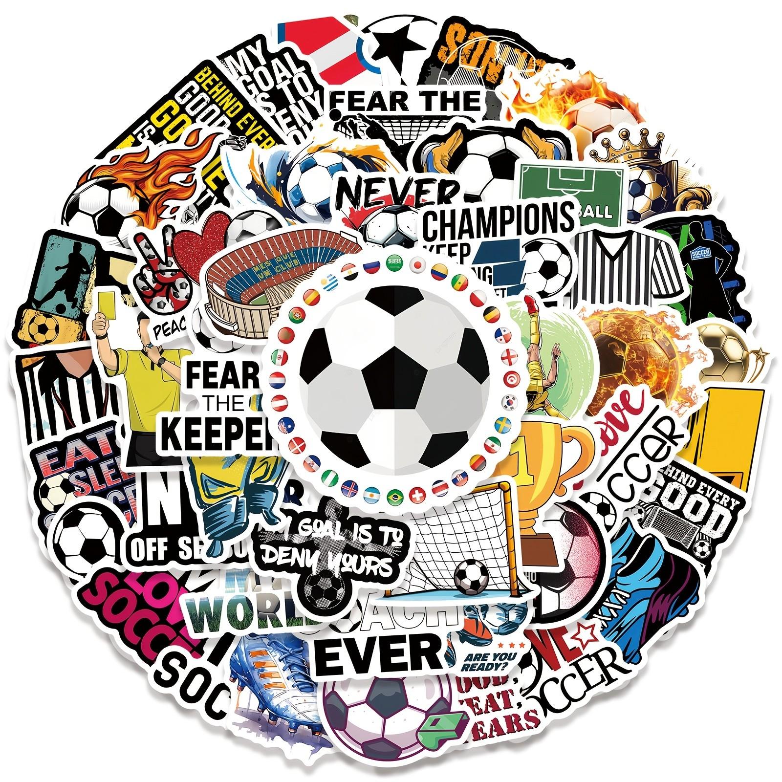 50pcs Waterproof Soccer World Cup Stickers, Decorate Notebook, Phone, Skateboard, Gift for Fans, Birthday, Anniversary