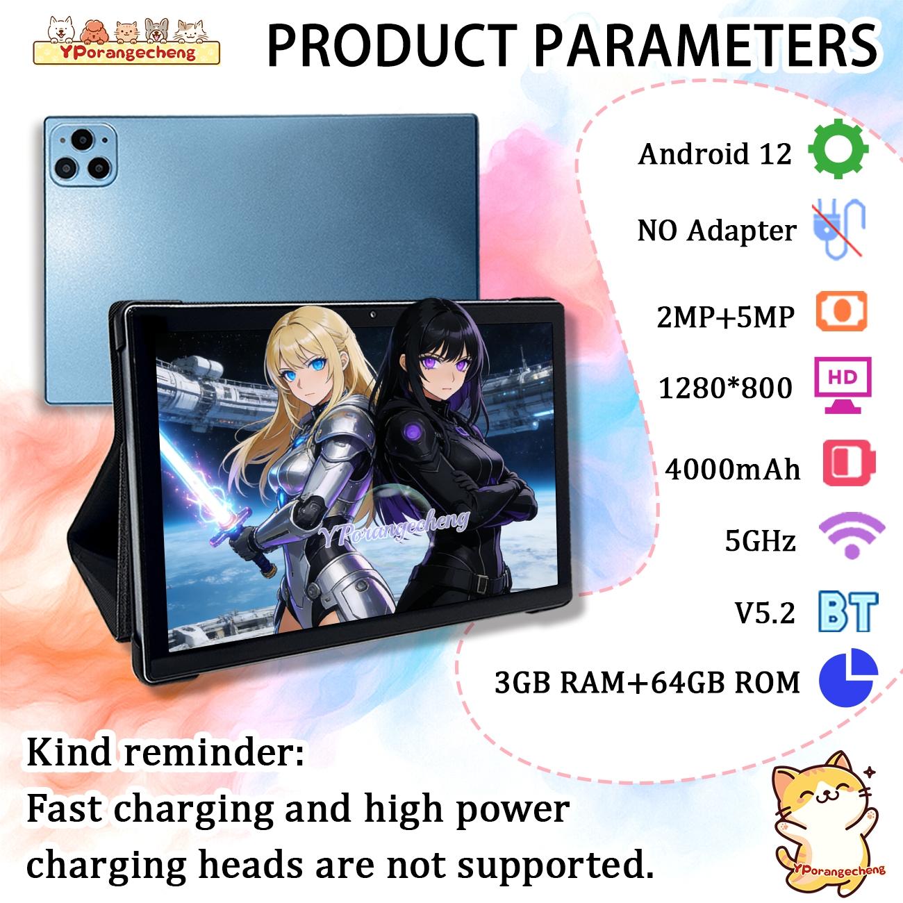 Surprise Gift Alert, 10-Inch HD Screen Android Tablet PC, 5g WiFi Dual Camera, 2-In-1 Tablet, Bluetooth-compatible Keyboard, Mouse, Earphones, silver Color, Tablet With Keyboard