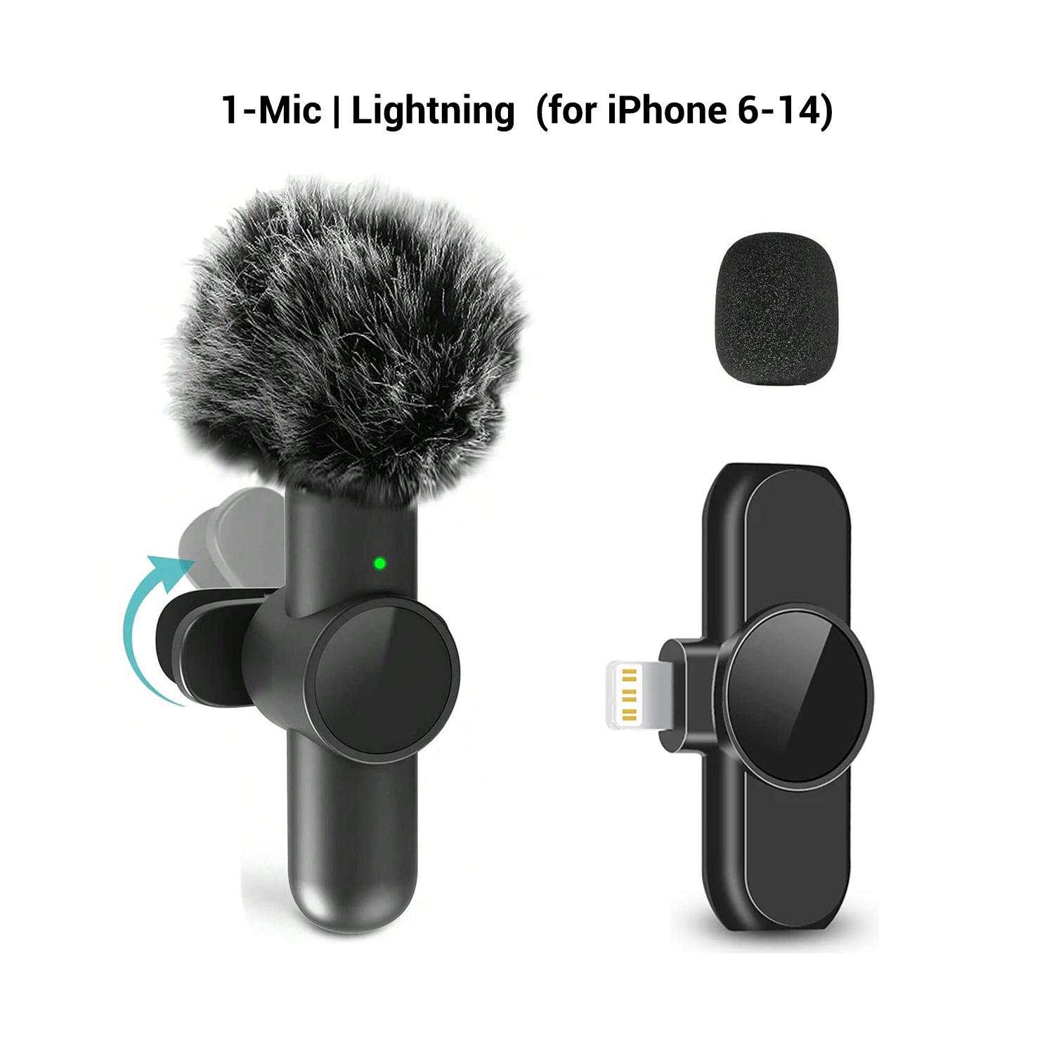 Portable Wireless Lavalier Microphone, 1 Set Professional Wireless Collar Clip Mic for iPhone & Android Phone, Plug-play Lapel Mic for Video Recording, Teaching, Interviews, Podcast, Tiktok & Vlog, Gift, Live Streaming Equipment