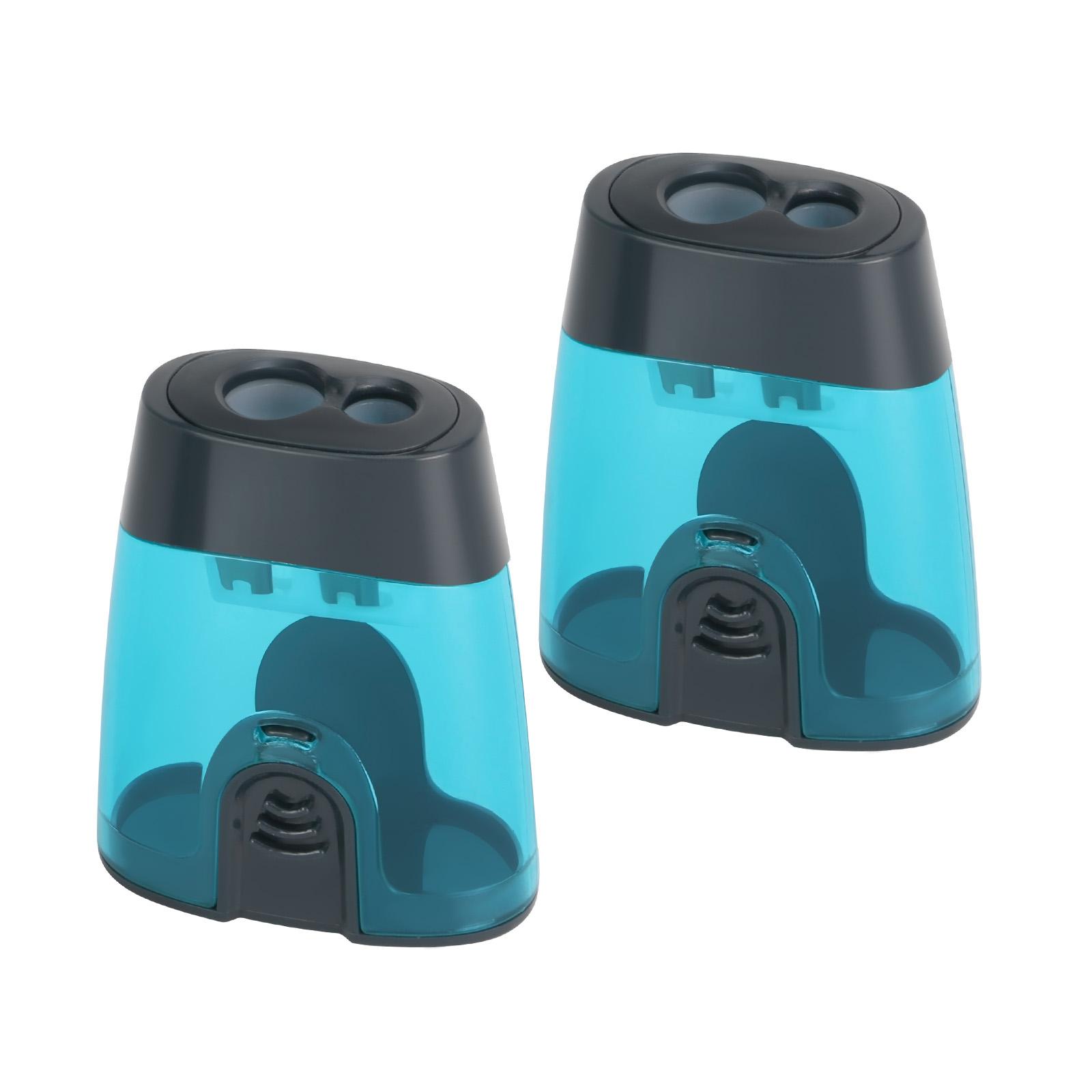 2pcs Sharpener with Storage Box, for 6-12mm, 2 Dual-Hole Sharpener, Portable Multi-functional Sharpener, Stationery Supplies