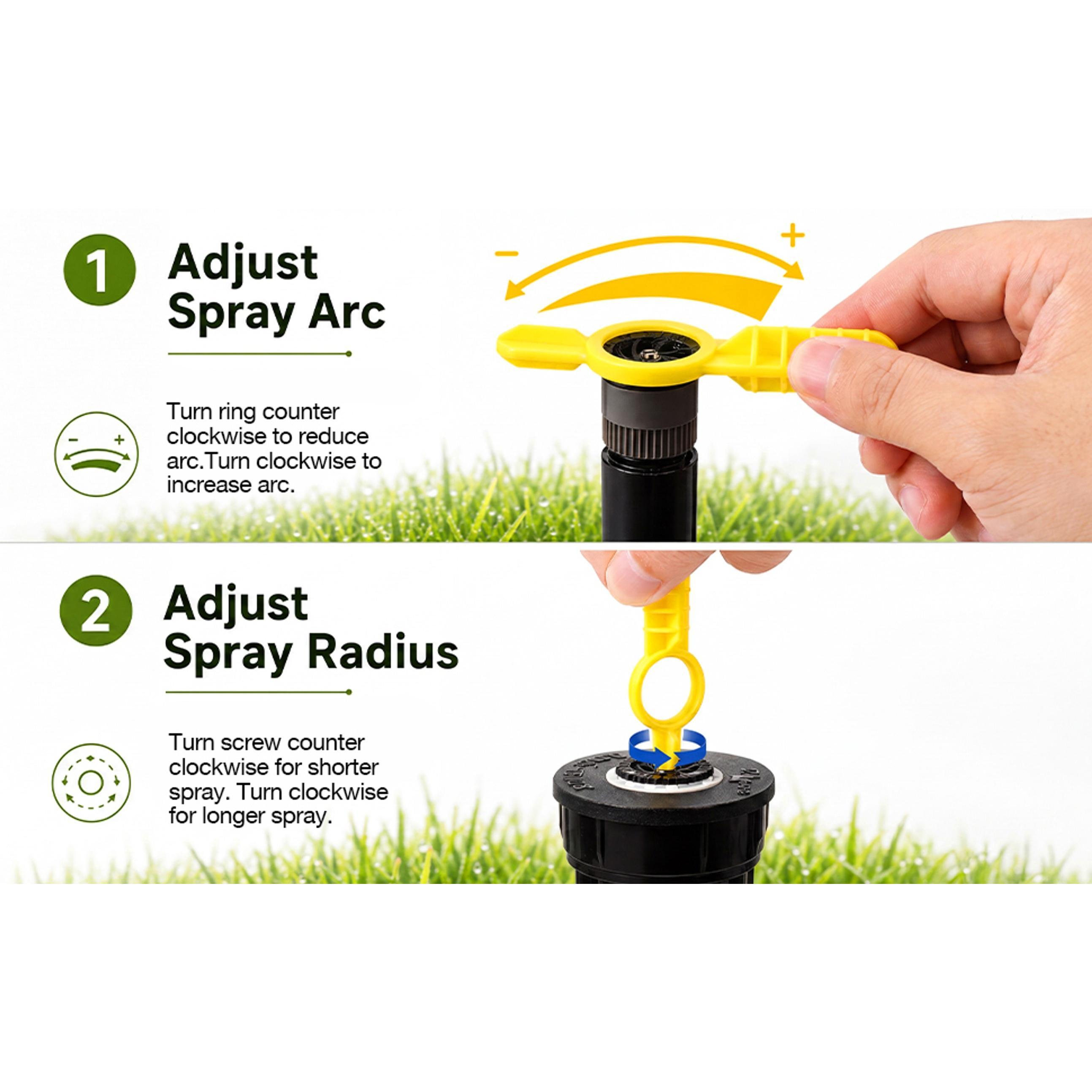 Sprinkler Tool Pack for Irrigation Repair, Compatible with Hunter MP Rotator, PGP, Rain Bird 5000 Series, Rotor Adjustment and Spray Head Pull Up Tools, Lawn Sprinkler Maintenance for Garden