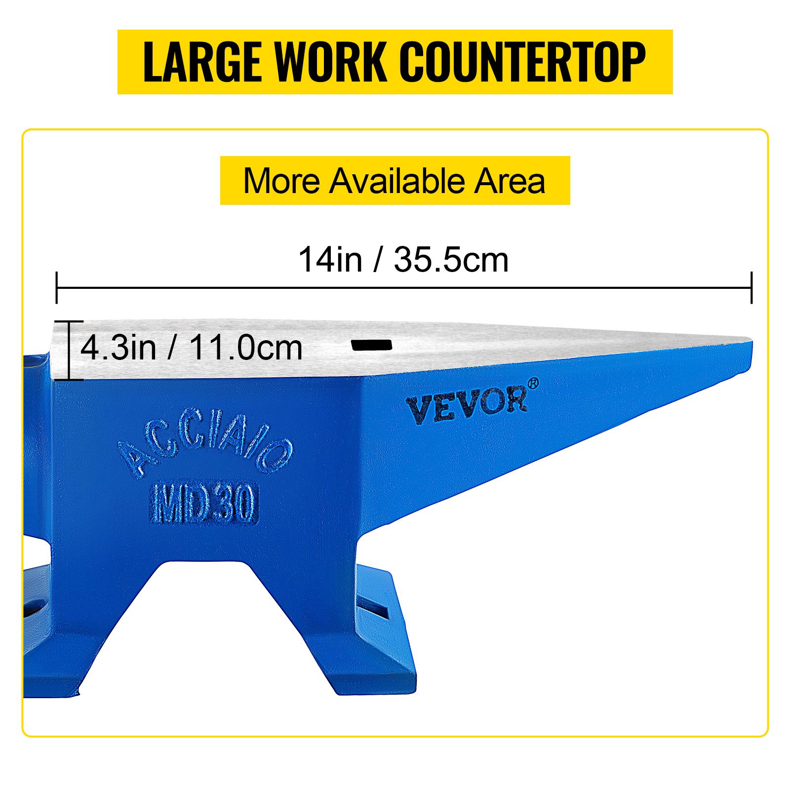 VEVOR Pro Horn Anvil, 30KG/66.1LBS Weight Steel Anvil Blacksmith Blacksmith Anvil, Portable Rugged Cast Iron Anvil Blacksmith Anvil Stable Workbench Blacksmith Forge Anvil Tool