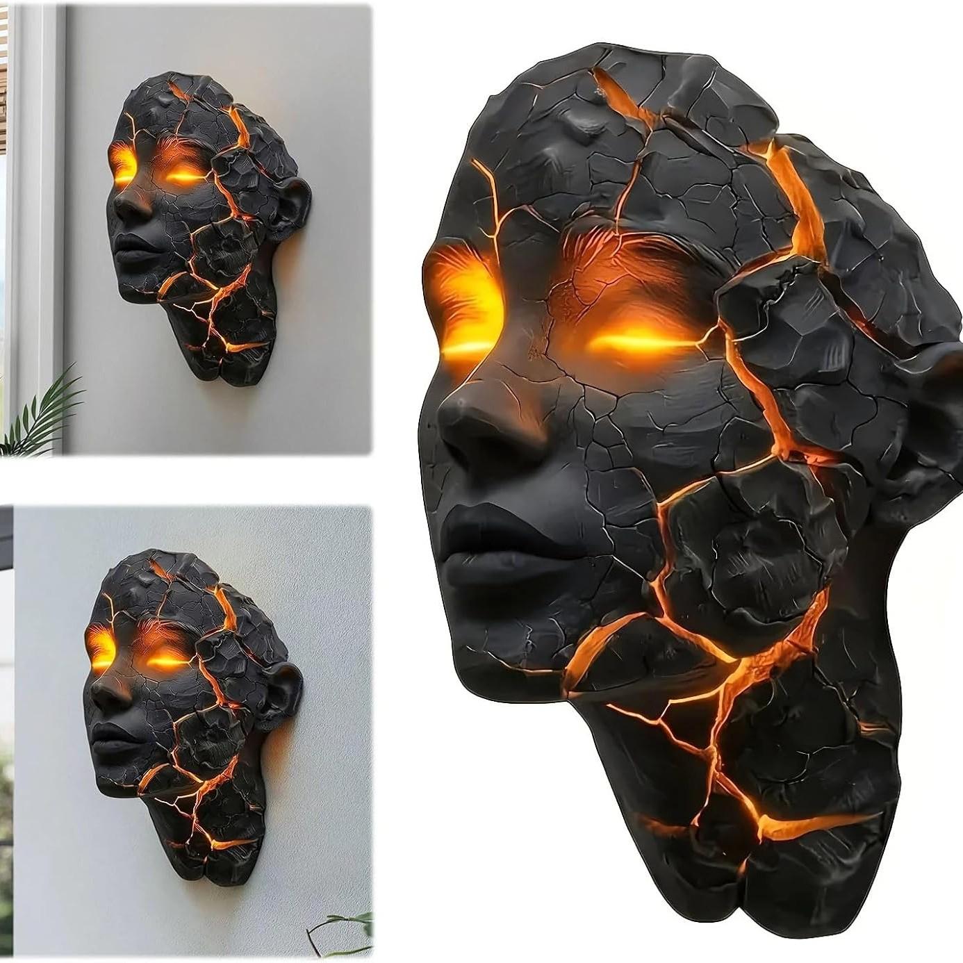 3D LED Wall Light, Fashionable Crack Soul Design, Energy Saving, Easy Installation, Glass Effect Lamp for Living Room, Bar, Cafe, Nightlight